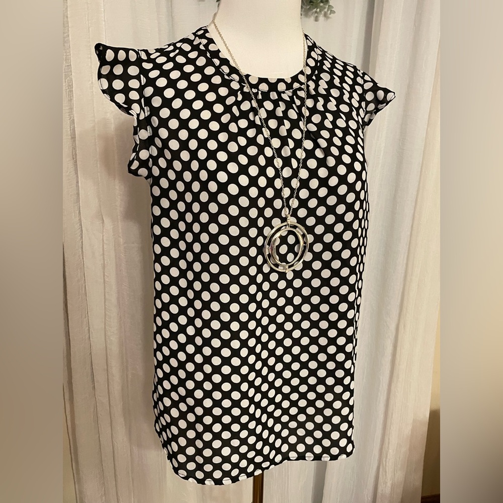 Black and White Polka Dot Blouse